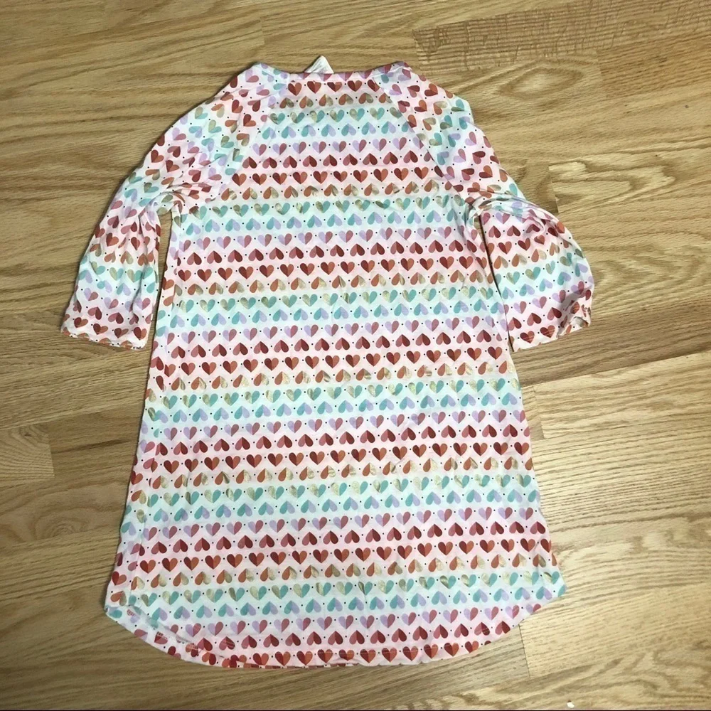 Gymboree Heart Print Shirt Dress Long Sleeve Small